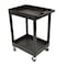 Luxor Plastic Utility Tub Cart - 24" x 18" -Two Shelves, Heavy Duty Casters -  Black SEC11HD-B - alternate 3